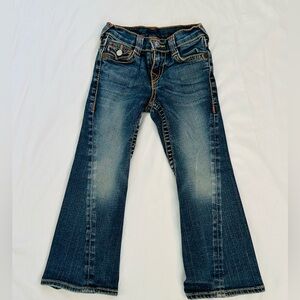True Religion kids jeans size 5 flare legs heavy stitching